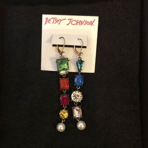 Betsey Johnson multi-color dangle earrings